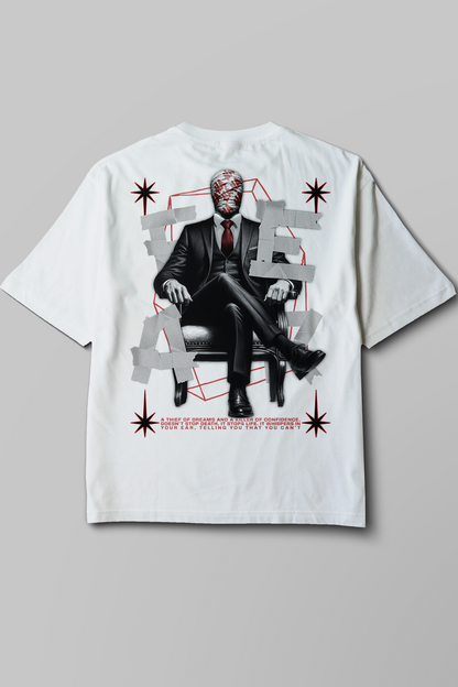Unisex Oversize Fear Baskılı Tshirt