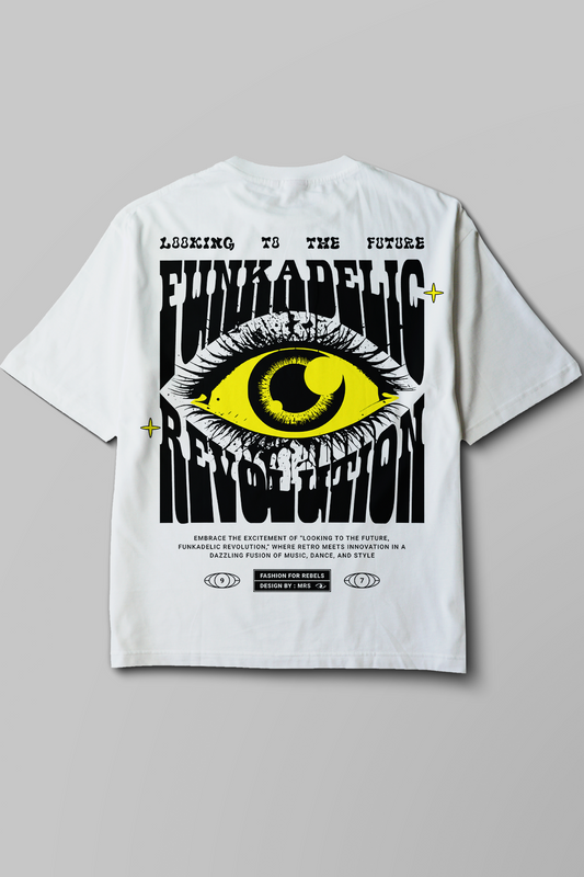 Unisex Oversize Funkadelic Revolution Baskılı Tshirt