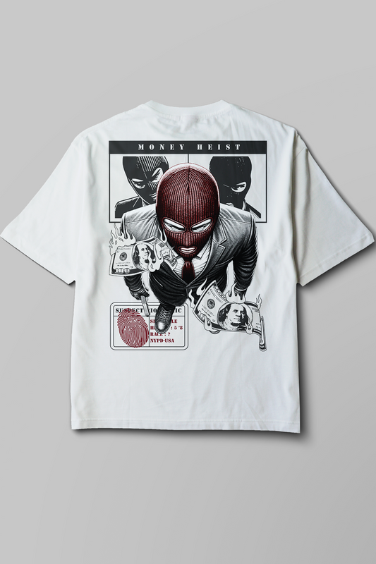 Unisex Oversize Money Heist Baskılı Tshirt